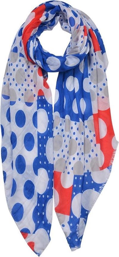 Juleeze Sjaal Dames Print 90x180 cm Blauw Synthetisch