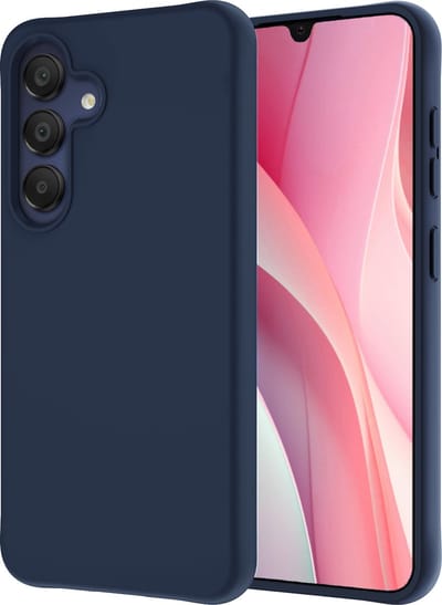 Hoesje - Geschikt voor Samsung Galaxy A15 - Sterk & Shockproof - Hoes Cover - Siliconen Case - Donkerblauw