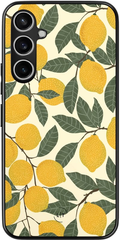 Leuke Telefoonhoesjes - Hoesje geschikt voor Samsung Galaxy S23 FE - Citroenen - Backcover zwart - Natuur - Geel