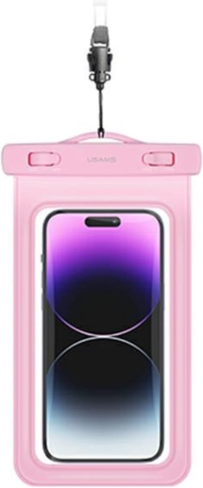 USAMS waterdicht telefoonhoesje voor telefoons tot 7 inch - Roze