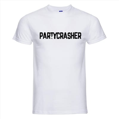 T-shirt Partycrasher | Festival | wit | Maat XS