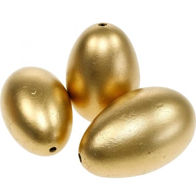 Ganzeneieren Gouden Uitgeblazen Eieren Paasdecoratie 10 stuks, 10 Stüc
