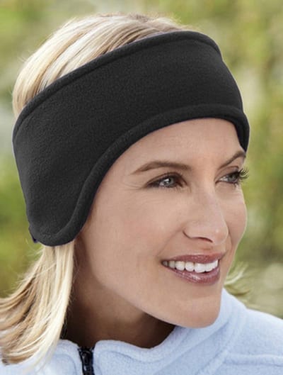 Oorwarmers hoofdband fleece ear muffs spandex zwart unisex / HaverCo