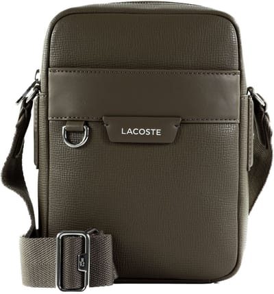 LACOSTE schoudertas Vertical Camera Bag Morel Taupe