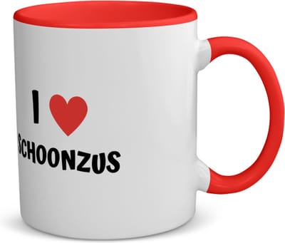 Akyol - i love schoonzus koffiemok - theemok - rood - Zus - de liefste schoonzus - verjaardag - cadeautje voor zus - zus artikelen - kado - geschenk - 350 ML inhoud