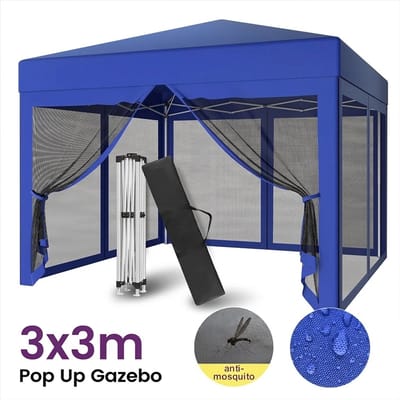Archi Pop-up Partytent 3x3 Meter – Tent - Waterafstotend 210D Oxford – Mesh Wanden – UV-Bescherming – Draagbaar Schermhuis