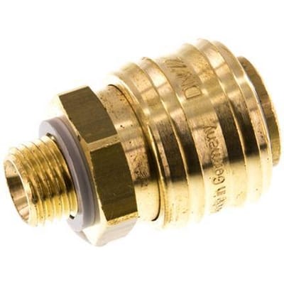 Messing DN 7.2 (Euro) Luchtkoppeling Snelkoppeling G 1/4 inch Buitendraad Double Shut-Off