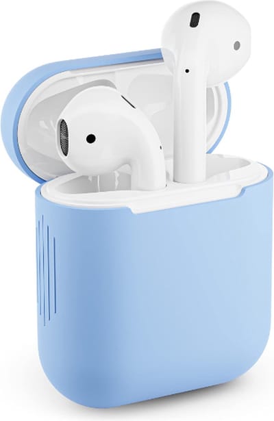 Scoby - Siliconen Case - Geschikt voor Apple AirPods 1/2 - Protective Cover - AirPods Hoesje - Pastel Blauw