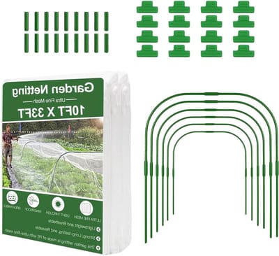 Plantenbeschermingsnet - Tuinnet set - Gewassen beschermen - Verstelbare steunpaal - 3 x 9 meter - Groen