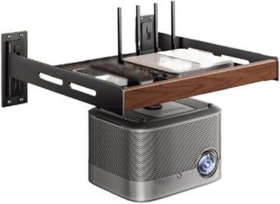 Projector standaard - Projectorbevestiging muur - Film avond thuis - Boren niet nodig - 28x28 cm platform - Zwart