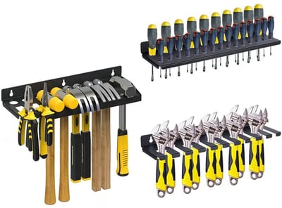 Dailygoods - 3-delige Handgereedschap Wandopbergset voor Werkbank