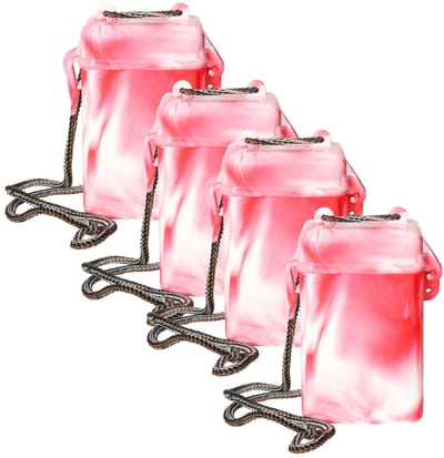Bestway opbergkoker waterdicht - 4x - rood - 11 cm - geldkoker - voor geld/pasjes/ID - vakantie