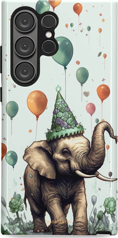 Casetastic Hoesje Geschikt voor Samsung S23 Ultra - Stijlvolle Beschermende Duo-layer Case - Ballolifant
