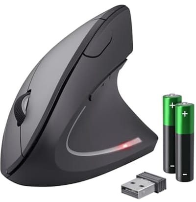 Ergonomische Draadloze Verticale Muis met 6 Knoppen, 800-1600 DPI, Ideaal voor PC, Laptop en Mac
