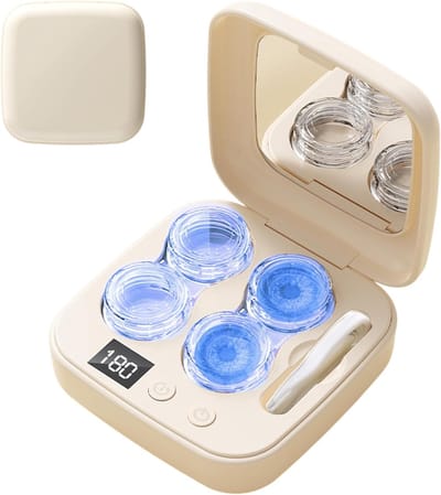 Ultrasoonreinigers - Contactlensreinigingsapparaat - draagbare lensreiniger - wordt geleverd met pincet, zuignap en oplaadkabel