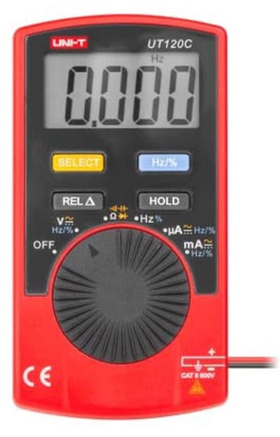 Digitale multimeter met automatische omschakeling en meetfuncties voor spanning, stroom en weerstand
