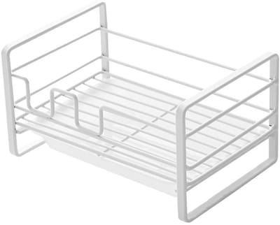 Allecto - Sponshouder - Keuken organizer - Ruimtebesparend - Wit - Zeepbakje - Gootsteen caddy - Geschikt voor badkamer - Wastafel model