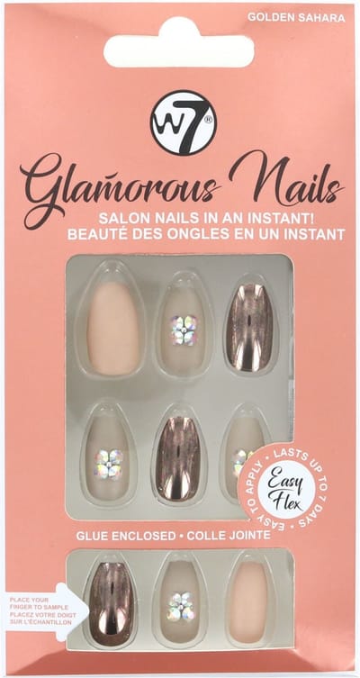 W7 Glamorous Nails - Golden Sahara (met nagellijm)