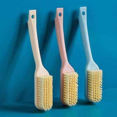 Schoenborstel - Set van 5 schoenborstels met lange steel en zachte haren-Kwast-Reinigingsborstel voor sneakers, tennisschoenen, canvas schoenen, witte schoenen en meer.