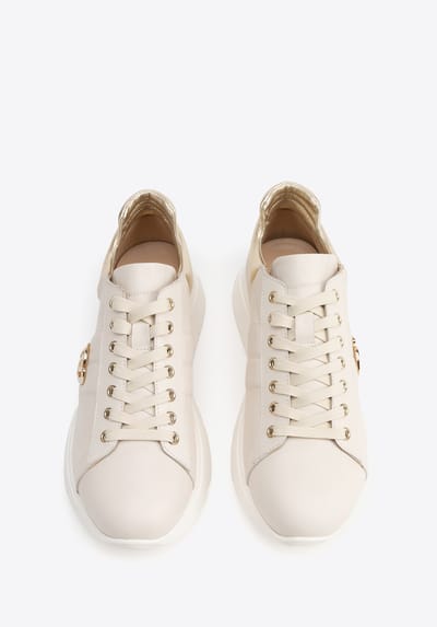 Wittchen Dames sneakers van natuurleer, beige