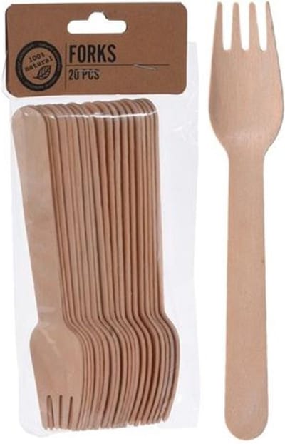 Houten Vorken DEPA - 20 STUKS - 16 cm - Hout - Milieu vriendelijk - Vorken - recycled vorken