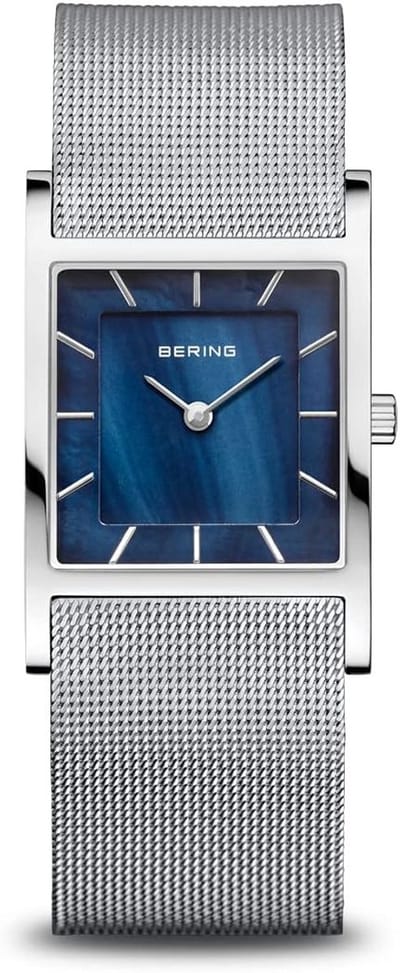 Dameshorloge RVS met saffierglas - Minimalistisch Blauw/Zilver Quartz Polshorloge