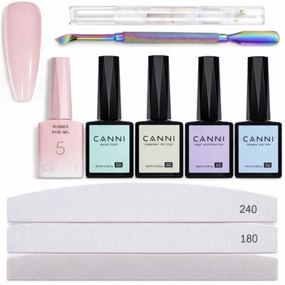 Canni - Rubberbase - Set - 10-delig - HEMA-vrij - TPO-vrij - Rubber base - Rubber base coat - Rubber base gellak - Rubber base gel - Rubberbase gellak - Rubberbase clear