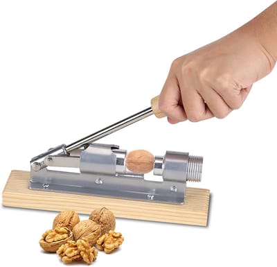 Houten Notenkraker met Desktop Basis en Handvat - Perfecte Keuken Gadget voor Noten Openen en Koken