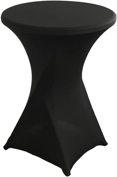 Statafelhoezen Spandex - Bartafel Covers - Feest Decoratie - 4-Weg Stretch - Ø 80-85 cm - Zwart