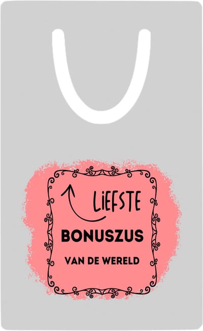 Hacebo® - liefste bonuszus van de wereld metalen boekenlegger - Zus - de liefste bonuszus - verjaardag - cadeautje voor zus - zus artikelen met opdruk - kado - geschenk Bladwijzer boekenleggers - 7.6 cm x 5cm
