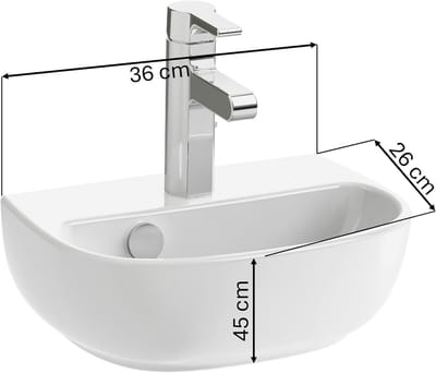 Jacob Delafon Odeon up handwasbak, compact, 36 x 26 cm, wit