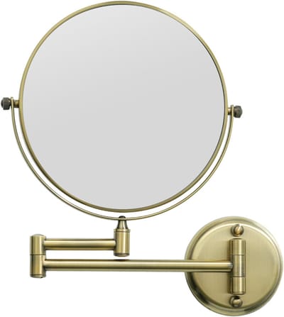 Draaibare Spiegelkast - Cosmetische Spiegel - Make-up Aanbrengen - Dubbelzijdig 10x Vergroting - 38x30 cm - Chroom