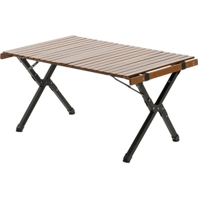 Travellife Campingtafel Iver 90 Walnoot - Oprolbaar tafelblad - Inclusief draagtas