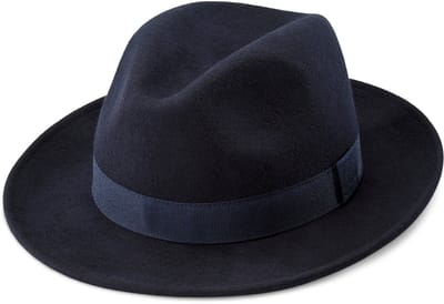 Alessandria Blauwe Wollen Fido Fedora