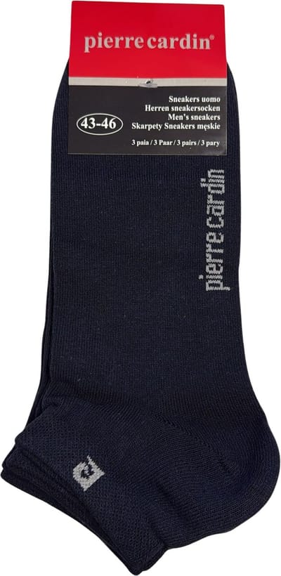 Pierre Cardin Sneaker Sokken - 3 Paar - Enkelsokken - Korte Sokken - Navy - Maat 43-46