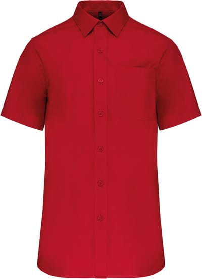 Kariban Heren poplin overhemd korte mouwen K543 - Classic Red - L