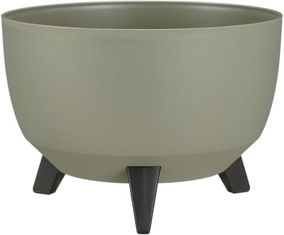 Mica Decorations Doppio Plantenbak op Poten - 18,5 x Ø33 cm - Plantenbakken voor Buiten - Bloembakken voor Balkon - Gerecycled Plastic - Lichtgroen