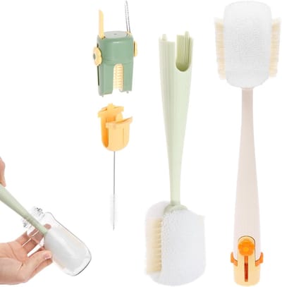 Multifunctionele 5-in-1 waterfles en babyfles reinigingsborstelset met afneembare mondstukken en spletreiniger voor een hygiënische keuken thuis