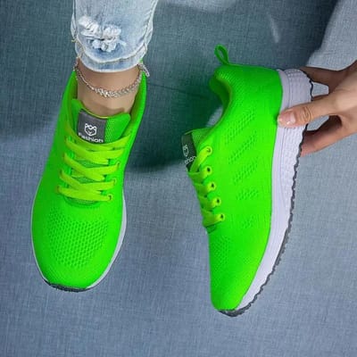 Sportschoenen voor dames Ademende Casual Sneakers Luxe Merk Sportschoenen Zomer Mode Licht Basketbal Tenis Wandelschoenen 42 green