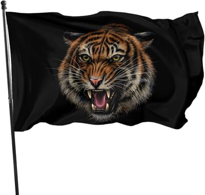 Decoratieve Tuinvlag - Huis Banner - Buiten Decoratie - Helder Kleurendruk - 90x150cm - Tijgerprint