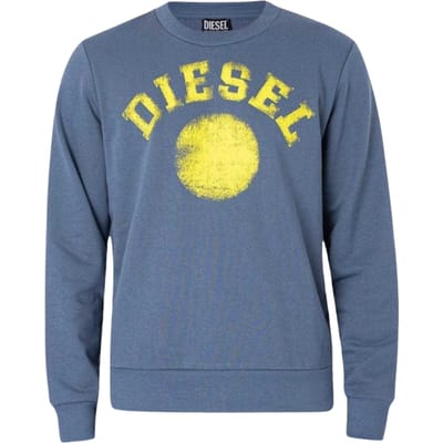 Diesel Unisex Volwassen Verweerde Dot Logo Sweatshirt (Blauw)