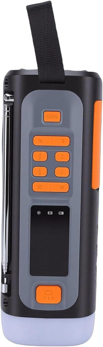 Noodradio Draagbaar - Weerradio Zaklamp - Kamperen Noodsituaties - Zonne-crank Bluetooth - 17.98 x 8.99 x 7.49 cm