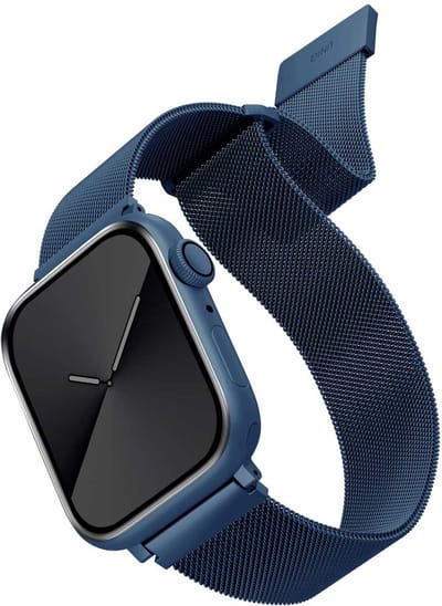 Uniq Dante Mesh Milanese stalen bandje voor de Apple Watch Series 1 t/m 9 / SE (38 / 40 / 41 mm) | Series 10 (42 mm) - Cobalt Blue