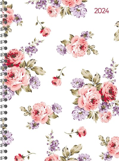 Ringbuch Roses 2024 - Taschen-Kalender A5 (15x21 cm) - Schüler-Kalender - Weekly - Ringbindung - 128 Seiten - Alpha Edition