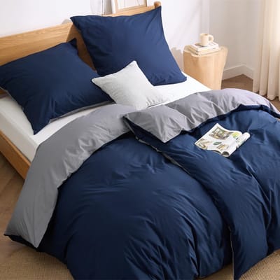 Byshayne- Beddengoedset 135 x 200 cm - 4-delig - Dekbedovertrek 135 x 200 cm - Katoen - Omkeerbaar - Oeko-Tex - Zacht en ademend