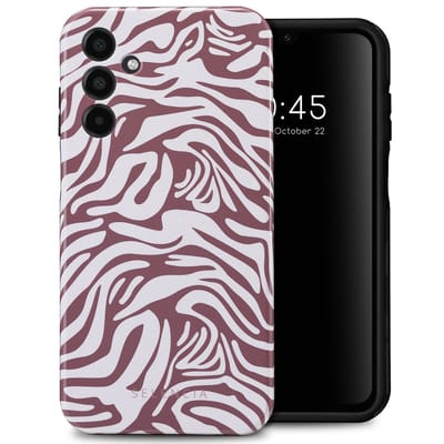 Selencia Hoesje - Geschikt voor Samsung Galaxy A15 (4G) / A15 (5G) - Backcover - Trippy Swirl Dark Rose