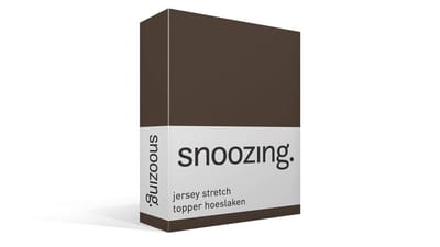 Snoozing Jersey Stretch - Topper - Hoeslaken - Eenpersoons - 70/80x200/220 cm - Bruin