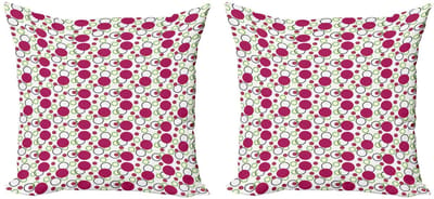 ABAKUHAUS Kussenhoes – Donkerroze-Groen-Zwart – 2x45x45 cm