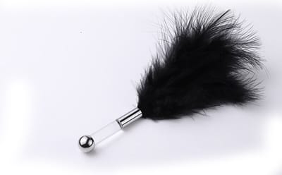 Kietel veer - Kietelaar - Erotiek - Kietelen - Teasen - Flirten - Zwart/Zilver - Strelen - Veer - Pluim - BDSM