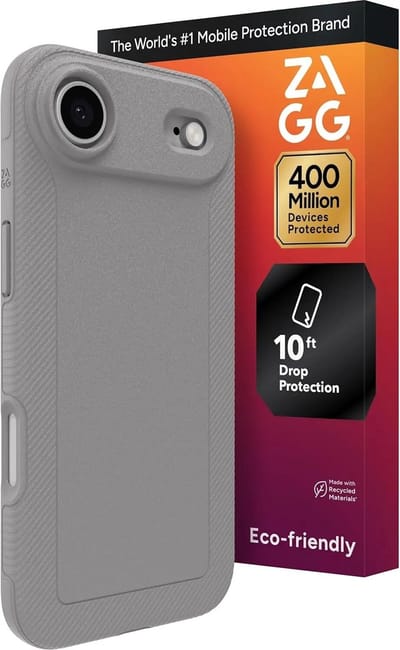 ZAGG Luxe Snap Hoesje Geschikt voor Apple iPhone Air - Graphene Back Cover Compatibel met MagSafe / Qi2 - 3M Valbescherming - Gerecycled Materiaal - Grijs